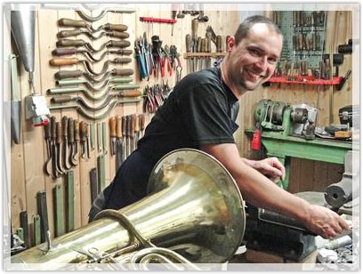 the Tubadoc in his workshop